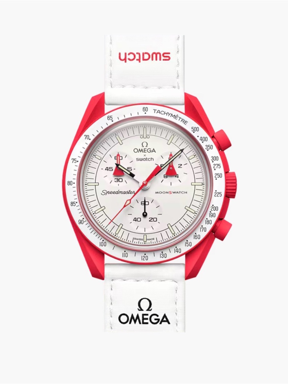 Omega x Swatch MoonSwatch Mission to Mars Red White Watch Full Set w/ Box